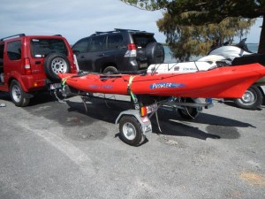 Kayak on Bulldog trailer CUSTOMER
